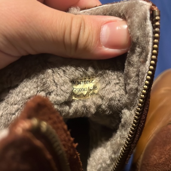 FRYE Gemma Shearling Boot Brown Women’s Size 7M Cognac Leather Suede 347… - Picture 5 of 6